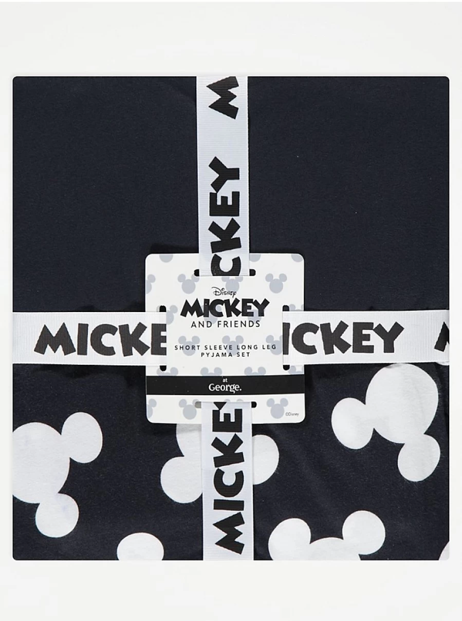 Disney Mickey Mouse Black Short Sleeve Pyjamas Gift Set for Kids & Adults | George at Asda