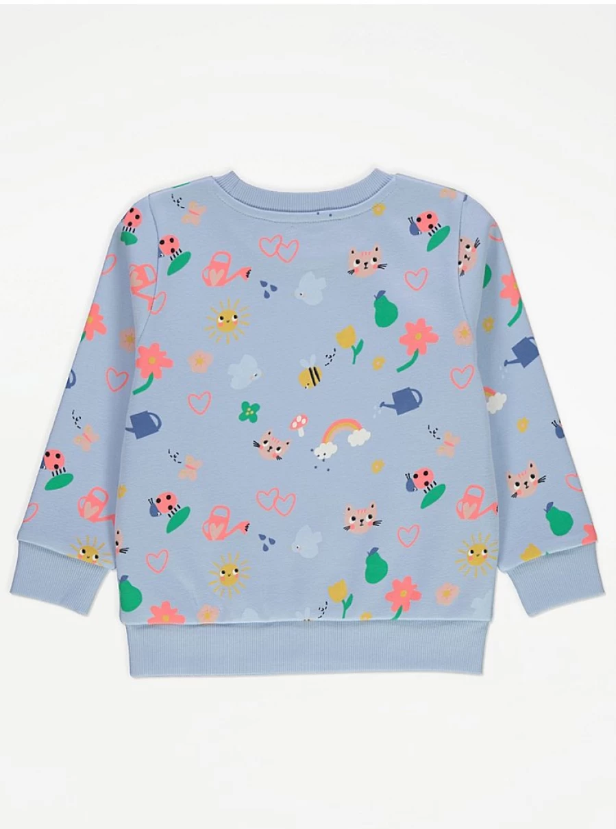 "George at Asda Kids Pale Blue Rainbow Print Gardening Sweatshirt Reviews"