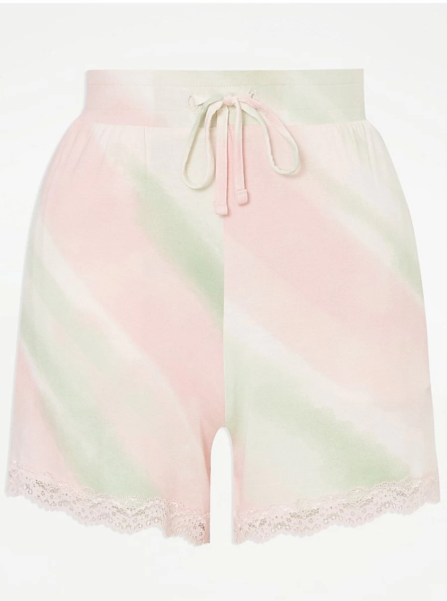 "George at Asda Pink Tie Dye Striped Pyjama Shorts | Women's Sleepwear & Lingerie"
