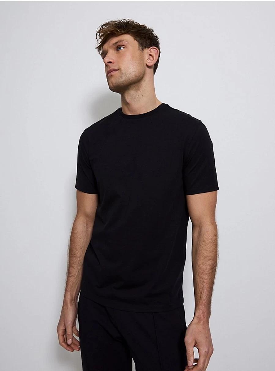 Men's Black Supima Cotton T-Shirt - Studio Edit Collection | George at Asda