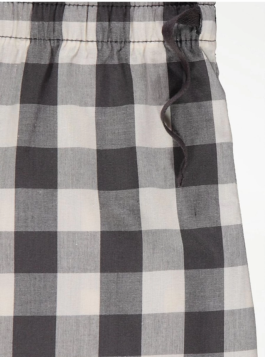 "George at Asda Boys' Charcoal Checked Short Pyjamas – Comfortable Kids' Nightwear"