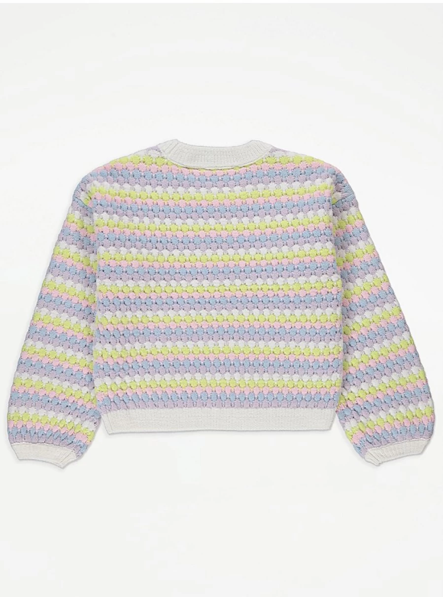 Pastel Striped Chunky Knit Jumper for Kids | George at Asda | Soft Comfortable Sweater