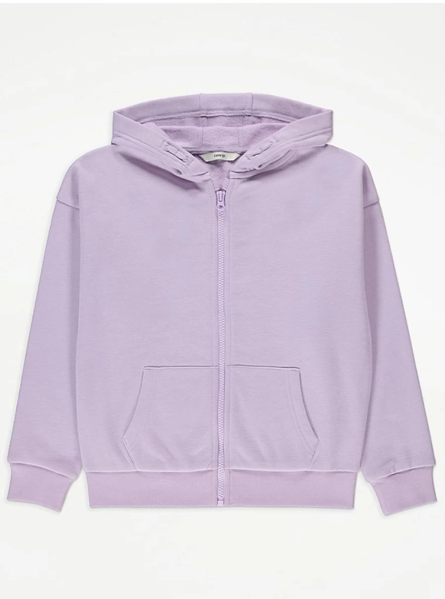 "George at Asda Kids Lilac Zip Up Hoodie | Soft & Stylish Pullover for Children"