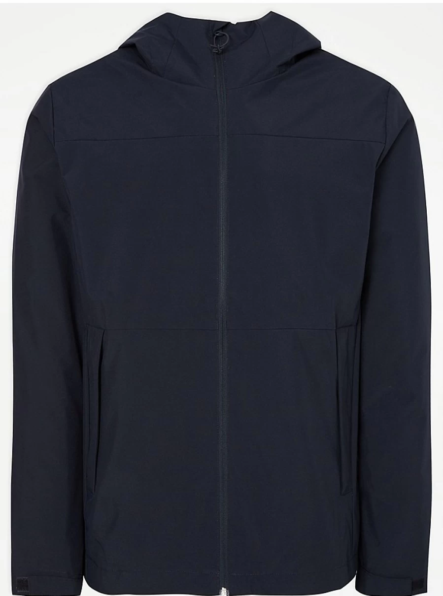 Men's Navy Lightweight Hooded Zip-Through Jacket | George at Asda