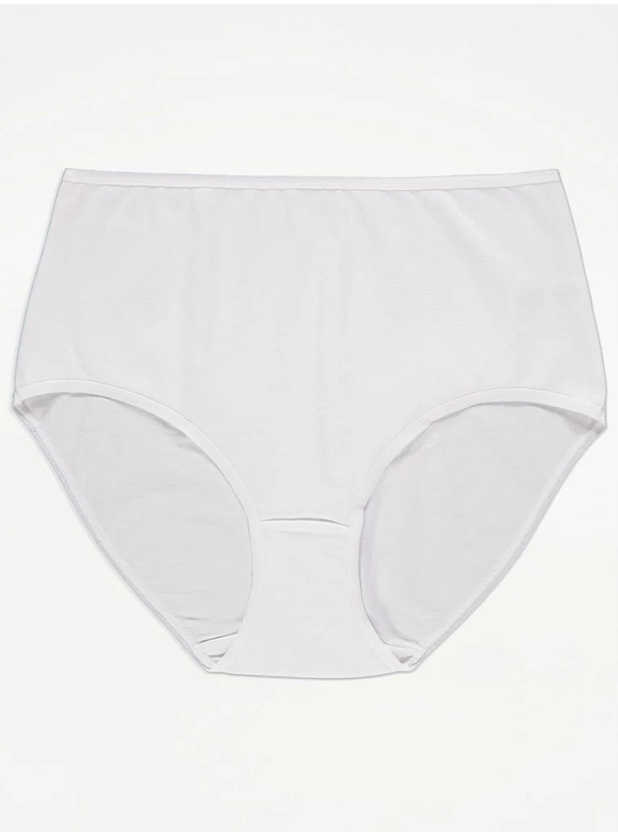 "George at Asda Women's White Cotton Full Brief Knickers 5-Pack | Comfortable Everyday Underwear"