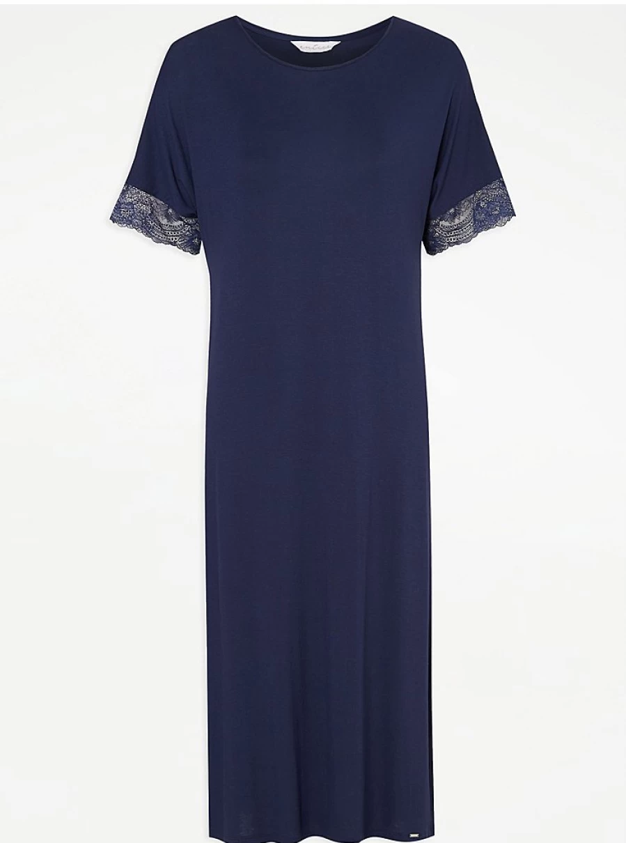 "George at Asda Entice Navy Lace Trim Nightdress – Women’s Lingerie Sleepwear Review"
