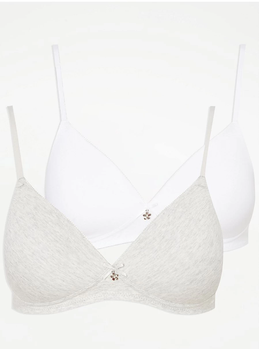"George at Asda Non-Wired First Bras 2-Pack | Comfortable Teen Lingerie Set"