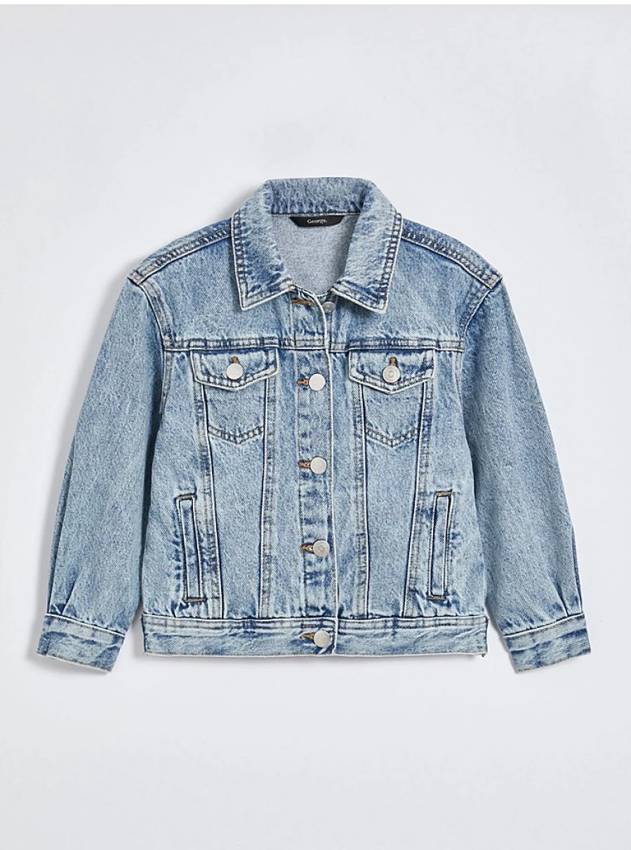 "George at Asda Kids' Blue Oversized Denim Jacket – Comfortable & Stylish Review"