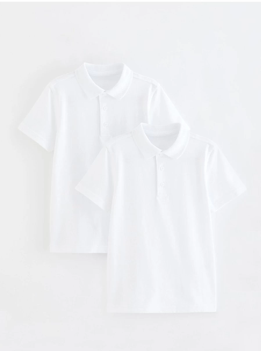 "George at Asda Boys White School Polo & Girls School Skirt Set – Comfortable Uniform Combo"