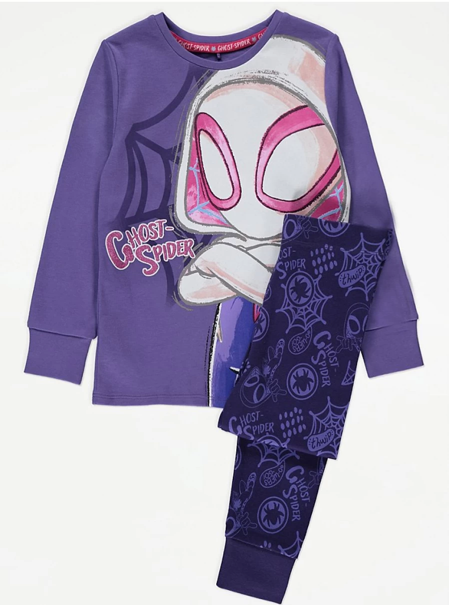 "Kids' Marvel Ghost-Spider Purple Long Sleeve Pyjamas | George at Asda"
