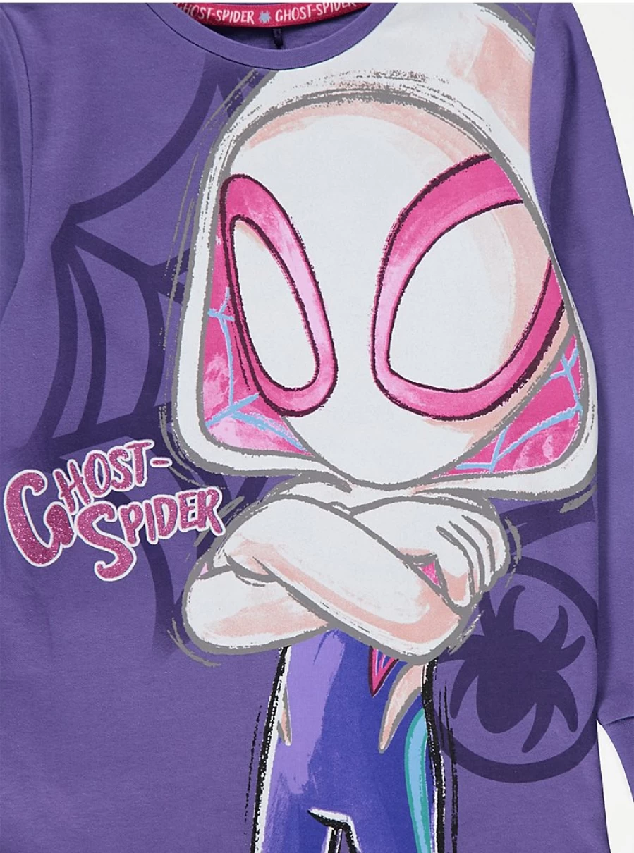 "Kids' Marvel Ghost-Spider Purple Long Sleeve Pyjamas | George at Asda"