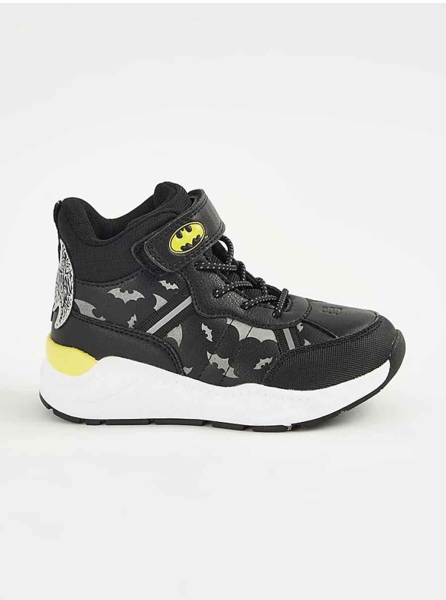 George at Asda Boys' Batman Black High Top Sneakers | DC Comics Kids Trainers