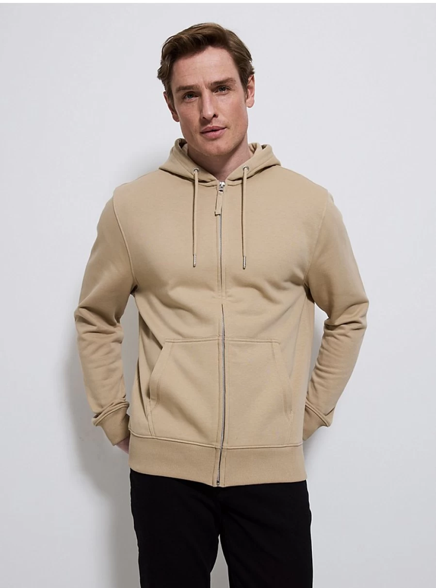 Men's Beige Zip-Up Hoodie | George at Asda | Comfortable & Stylish