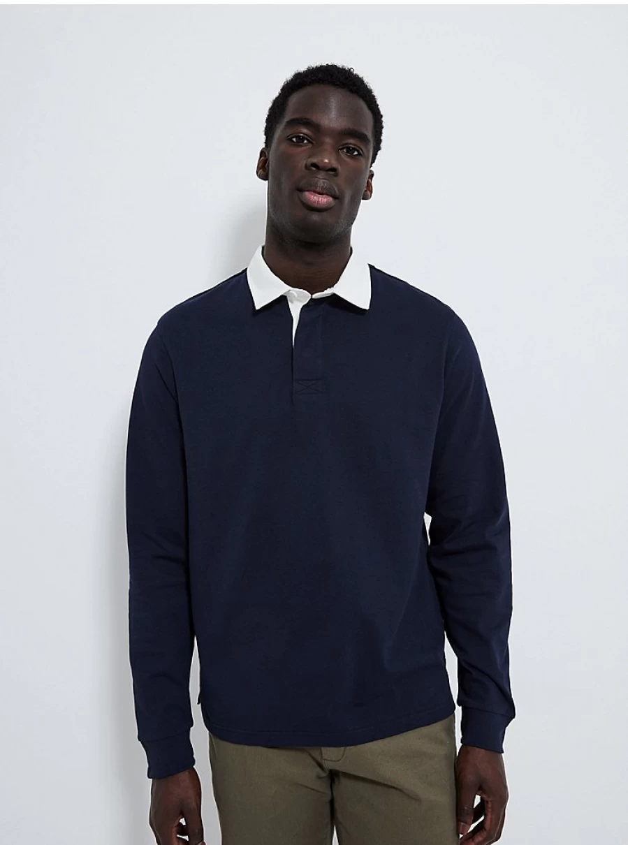 Men's Navy Long Sleeve Rugby Shirt by George at Asda – Durable & Stylish Review