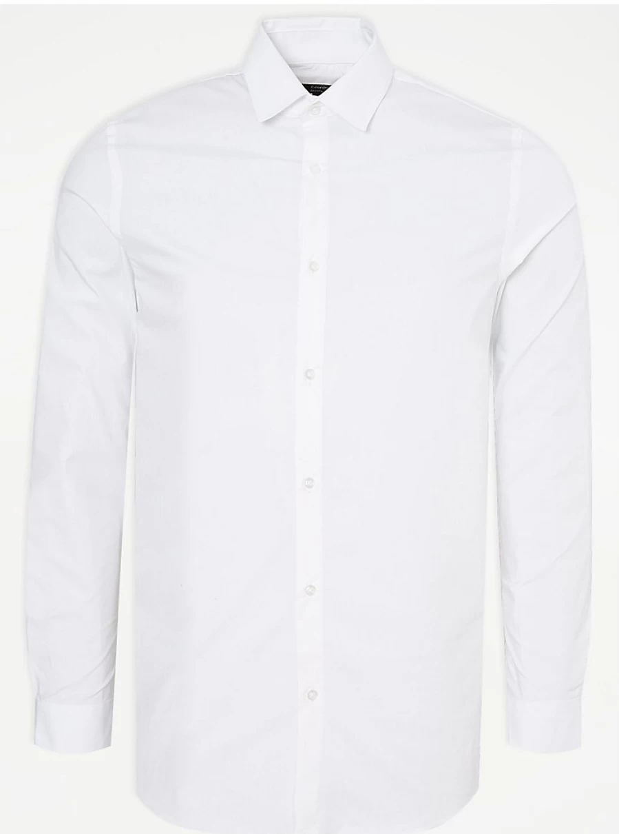 "George at Asda Boys' White Long Sleeve Slim Fit Shirt | Reviews & Sizing Guide"