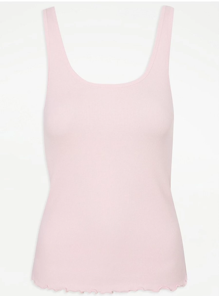 "George at Asda Pink Ribbed Pyjama Vest Top - Women's Sleepwear & Lingerie Review"