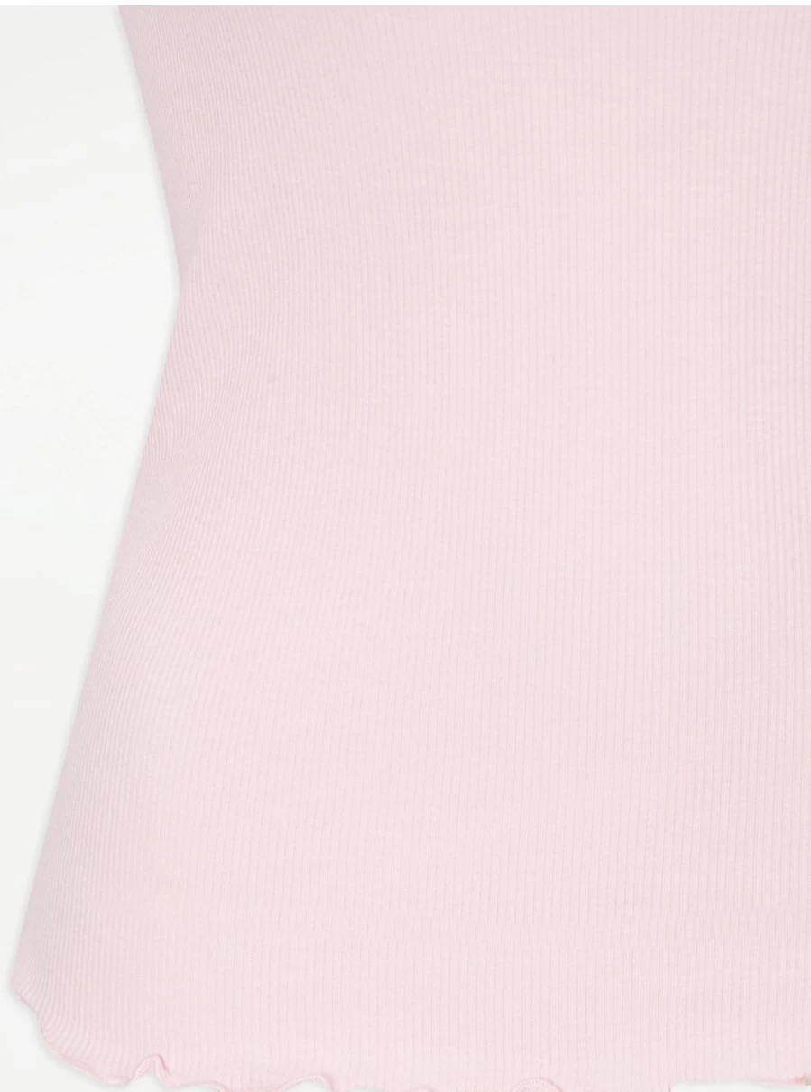 "George at Asda Pink Ribbed Pyjama Vest Top - Women's Sleepwear & Lingerie Review"