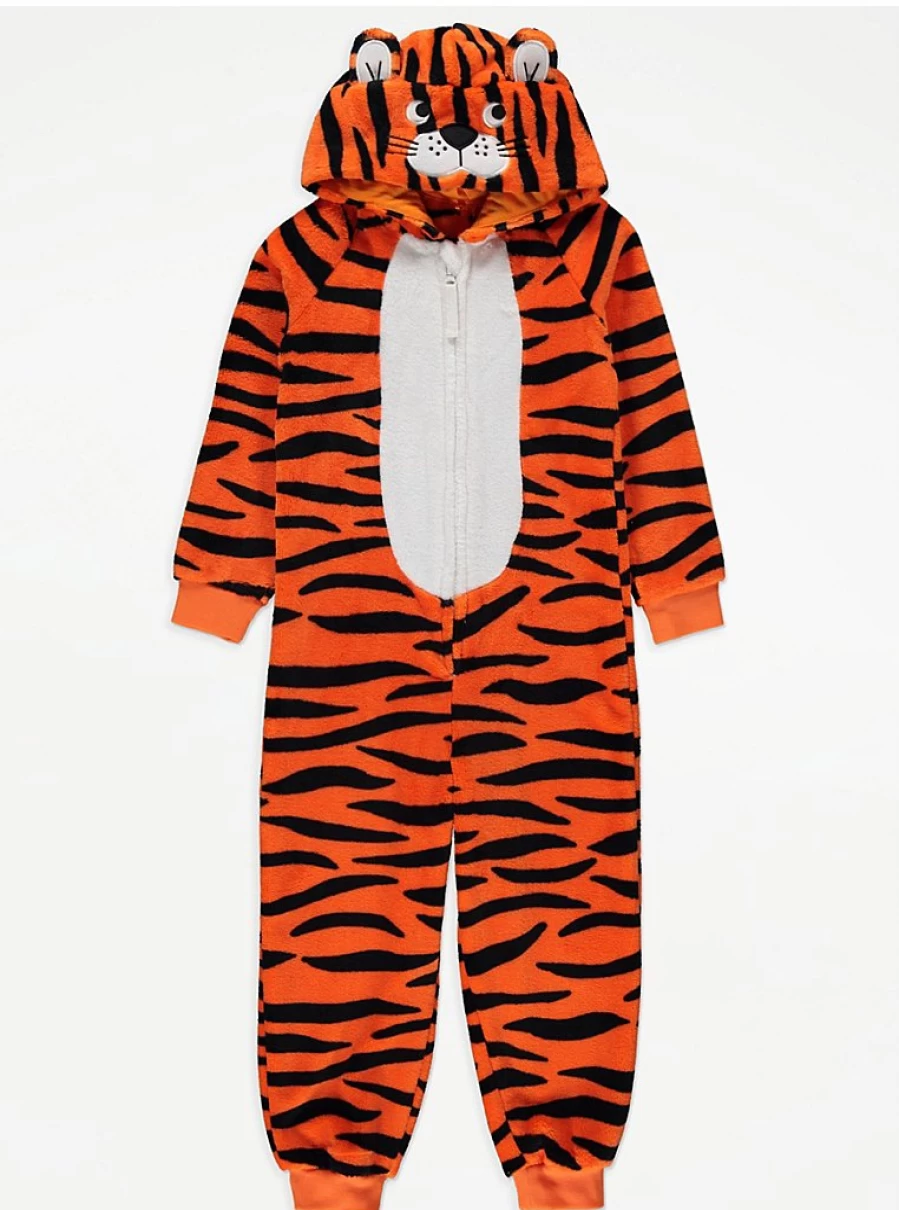 "George at Asda Orange Tiger Fleece Onesie for Kids – Warm & Cozy Review"