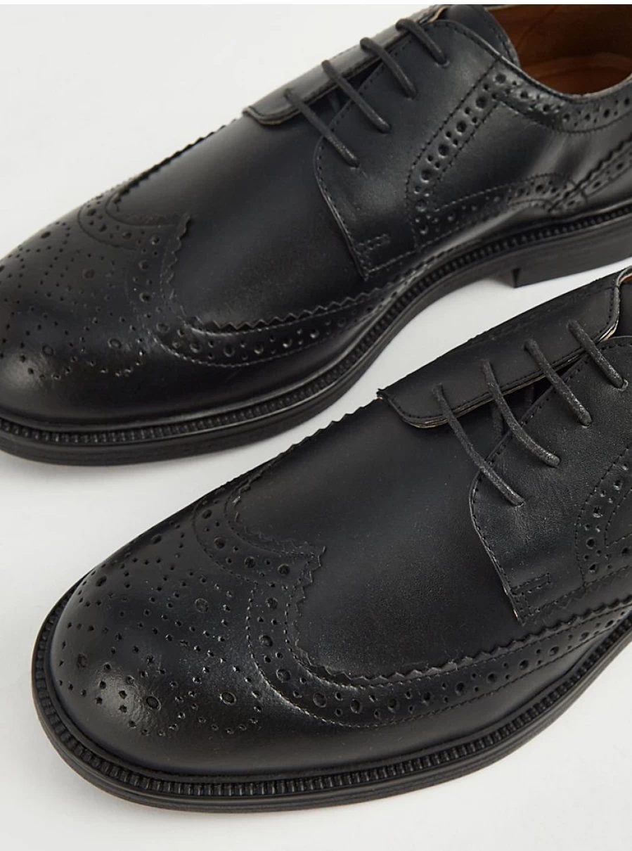 Men's Black Leather Brogues by George at Asda | Stylish & Comfortable Dress Shoes