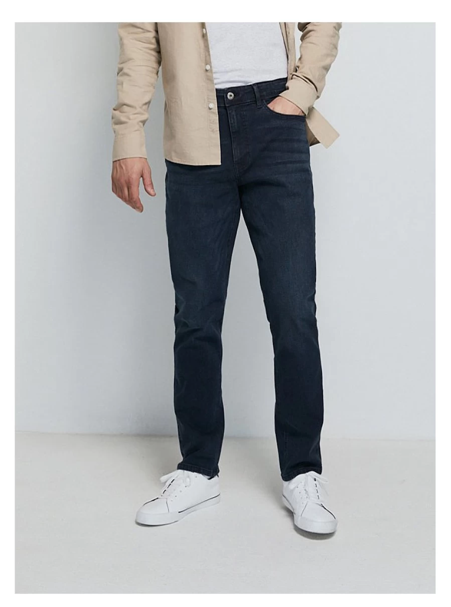 Men's Slim Fit Dark Wash Overdye Jeans by George at Asda – Comfort & Style