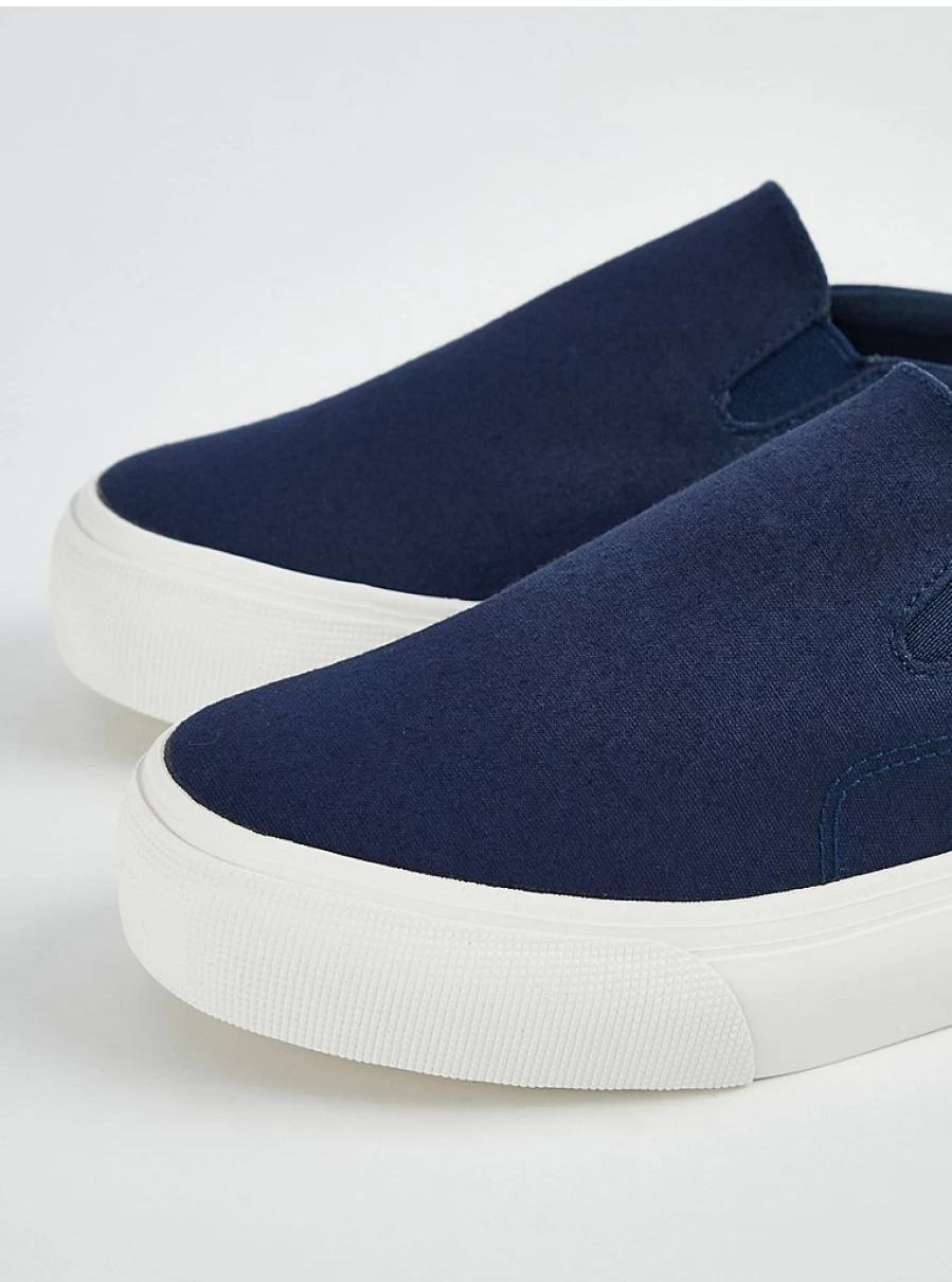 Women's Navy Blue Slip-On Canvas Pumps by George at Asda | Comfortable & Stylish Shoes