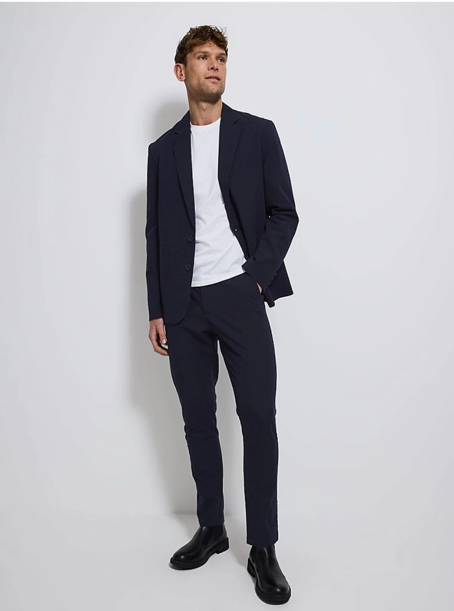 Men's Navy Seersucker Blazer & Trousers Set | Studio Edit Collection | George at Asda