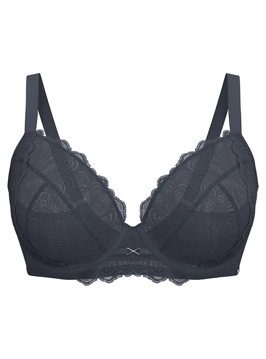 "George at Asda Women's Entice Charcoal Scallop Lace Non-Padded Bra – Comfortable Lingerie Review"