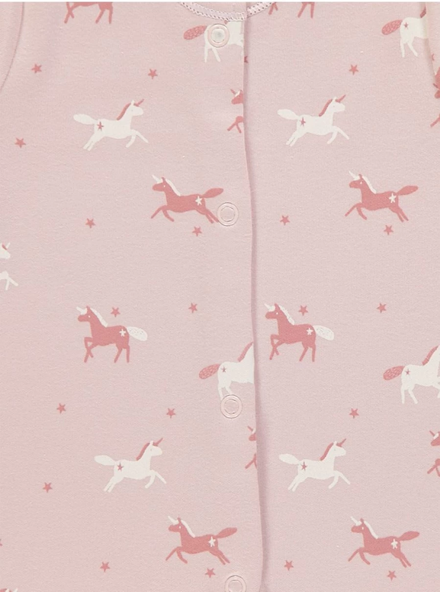 "George at Asda Baby Unicorn Star Sleepsuits 3-Pack | Soft & Comfortable Pajamas"