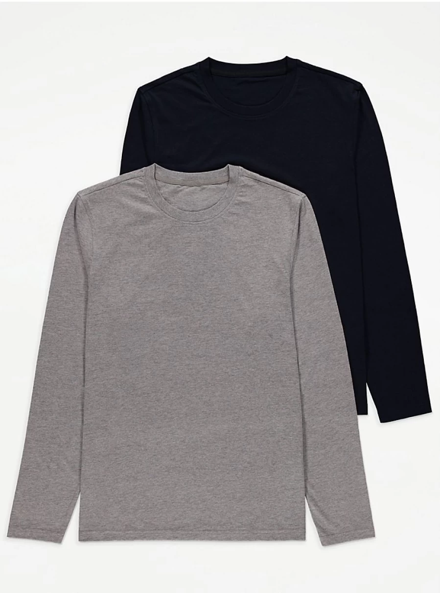 2 Pack Men's Long Sleeve Pyjama Tops | George at Asda | Comfort & Quality Sleepwear