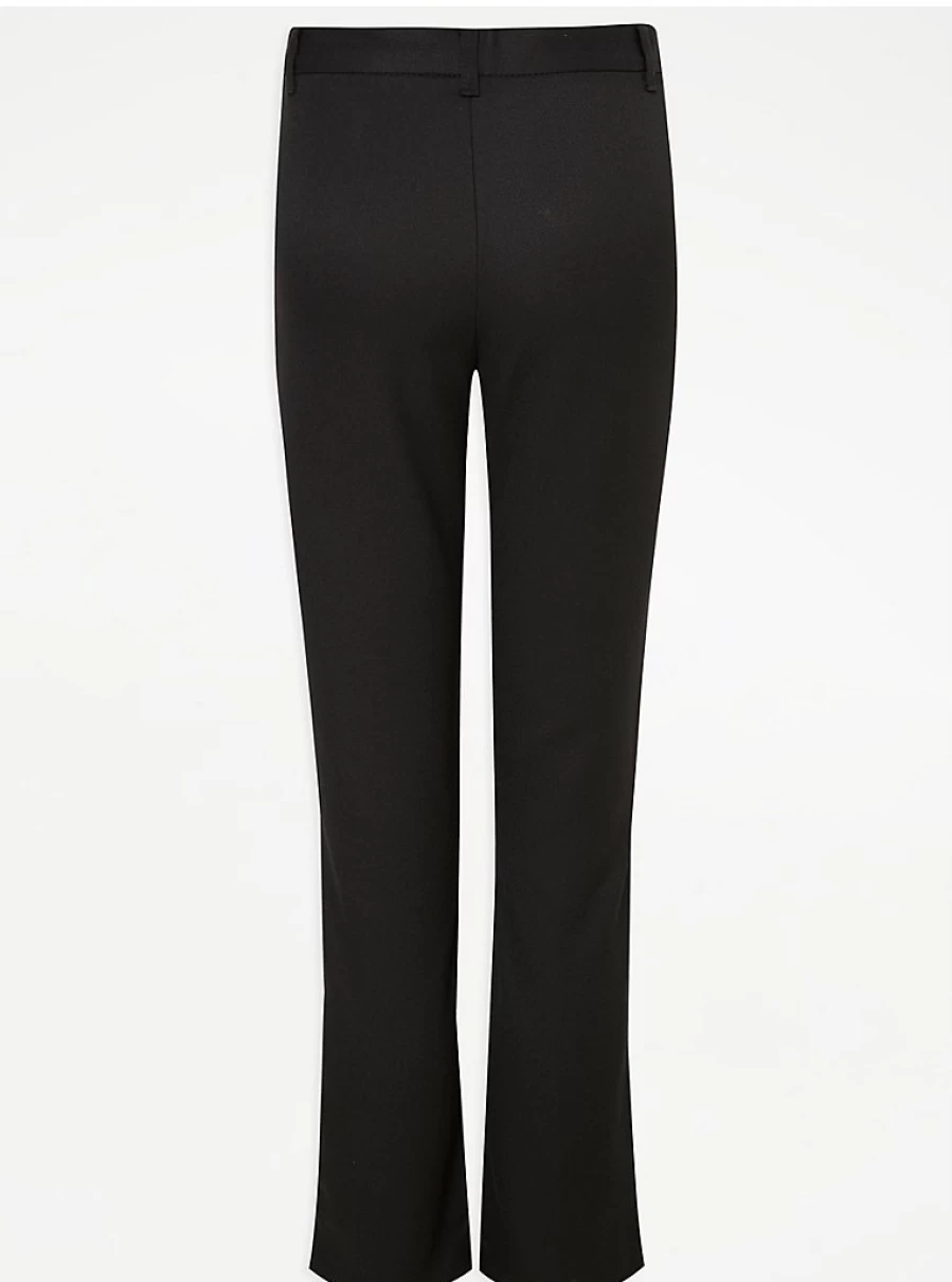 "George at Asda Boys' Slim Fit Black School Trousers 2-Pack – Comfortable & Easy Wear"