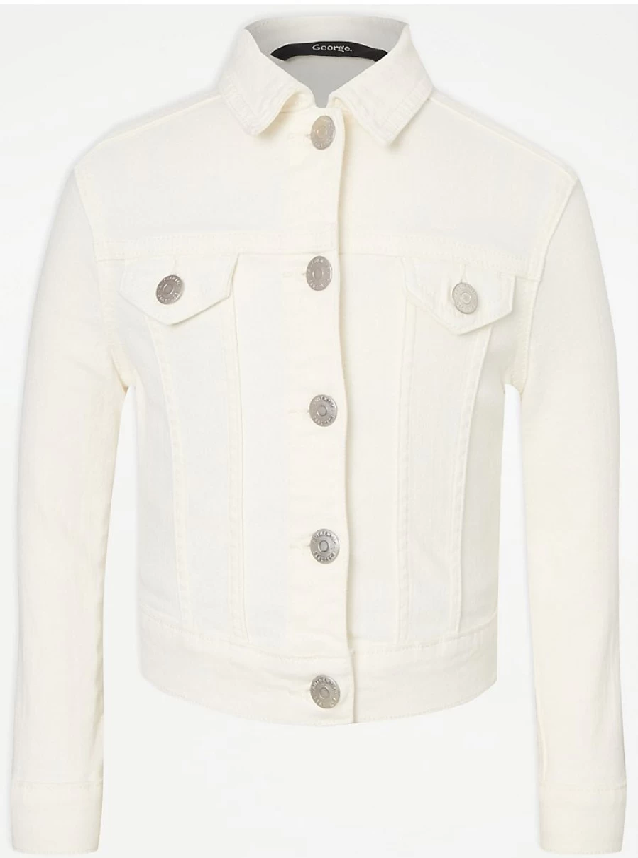 "George at Asda Kids' White Stretch Denim Jacket – Comfortable & Stylish Review"