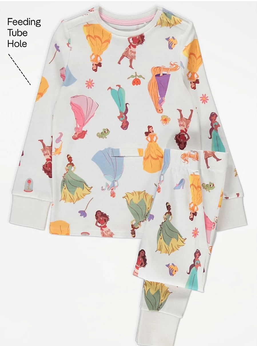 Disney Princess Easy-On Adaptive White Pyjamas for Kids | George at Asda | Comfort & Style