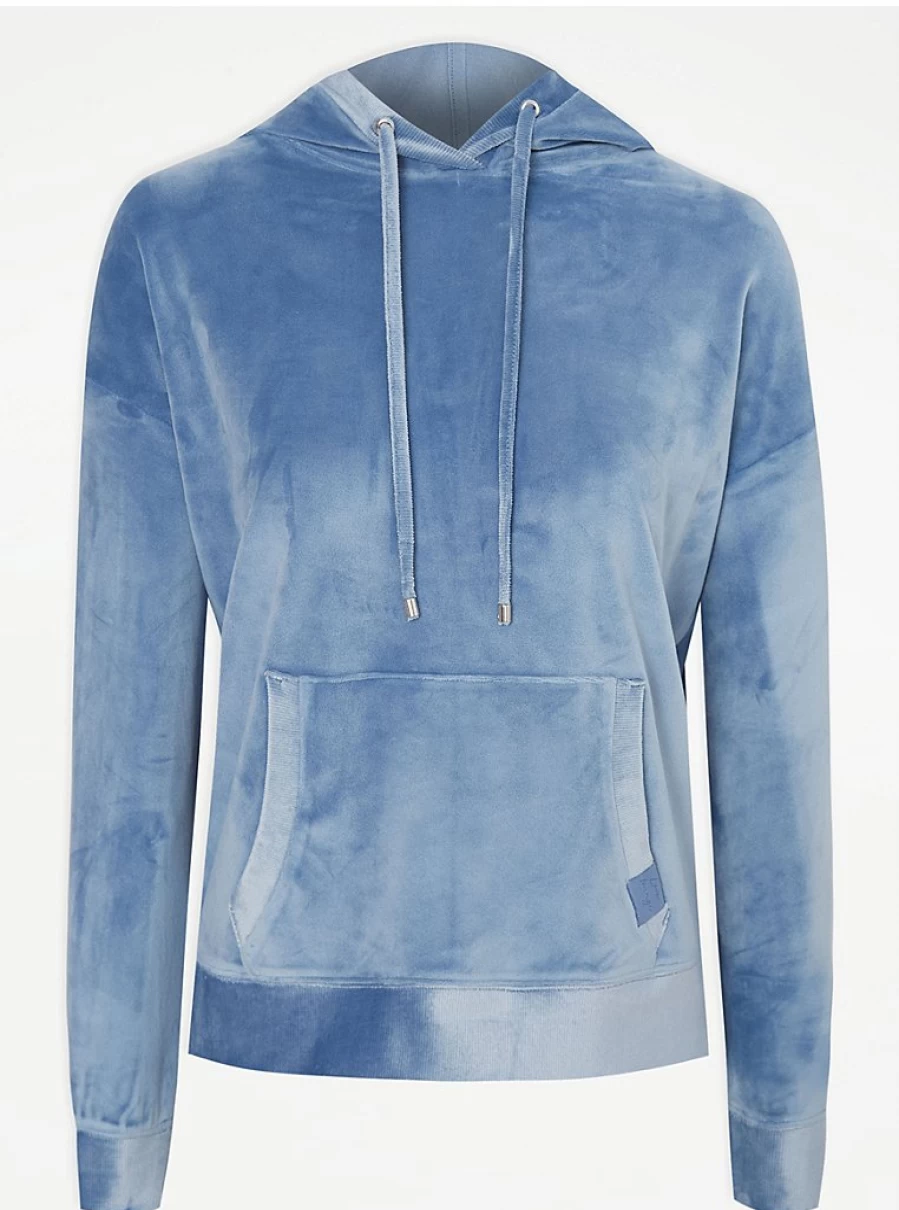 "Light Blue Velour Cowl Neck Sleepwear Top | Women's Loungewear | George at Asda"
