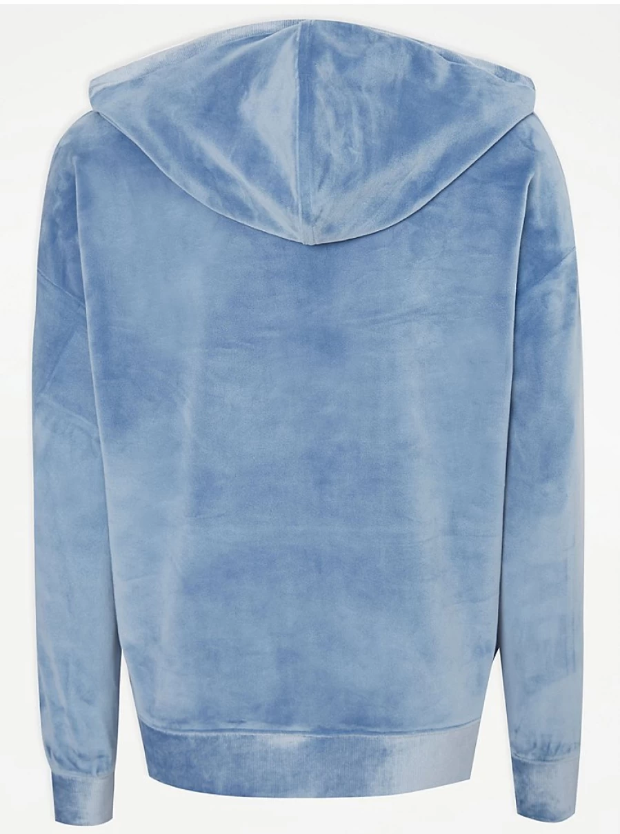 "Light Blue Velour Cowl Neck Sleepwear Top | Women's Loungewear | George at Asda"