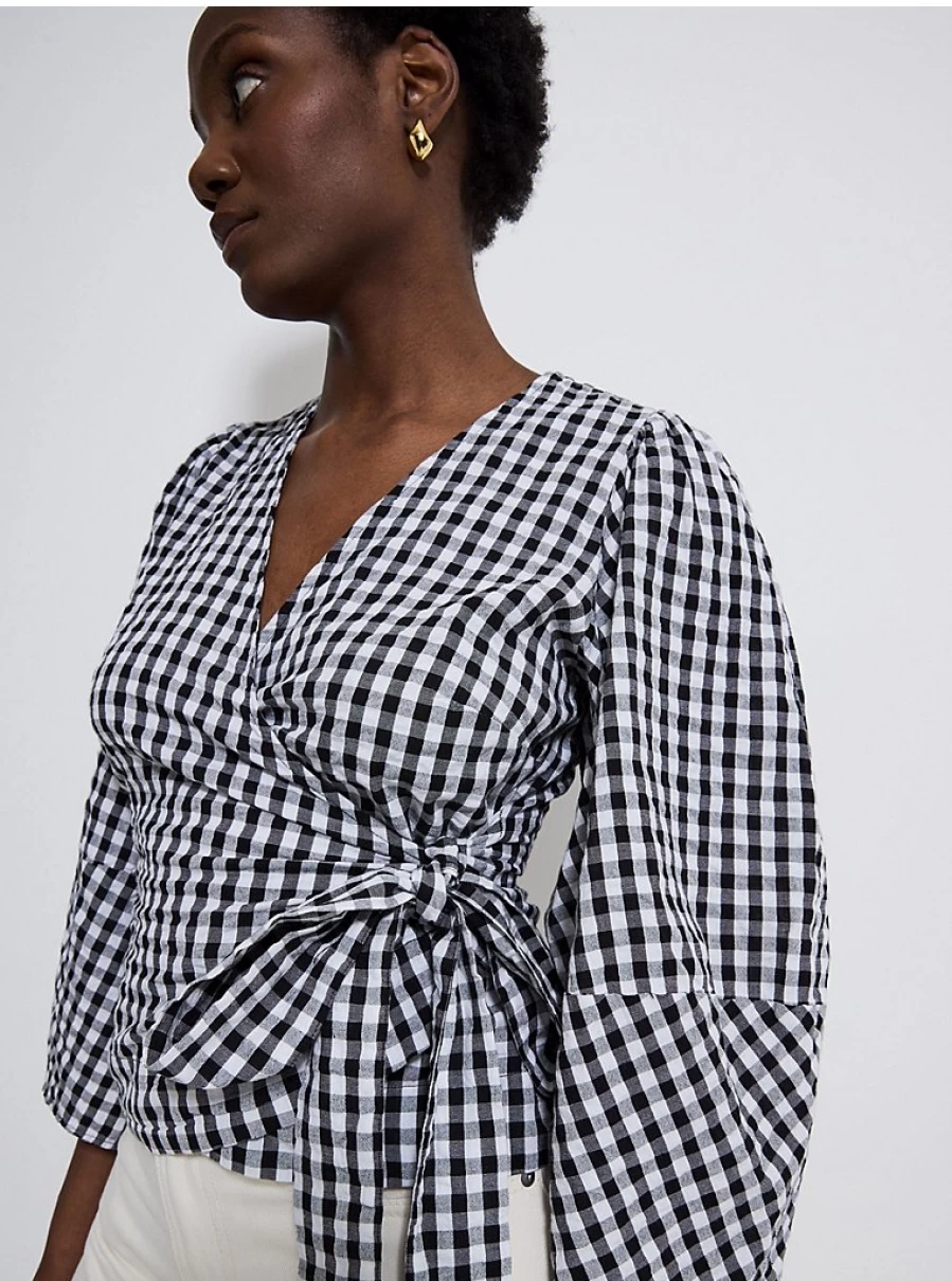 "George at Asda Women's Checked Wrap Long Sleeve Blouse – Reviews & Style Guide"