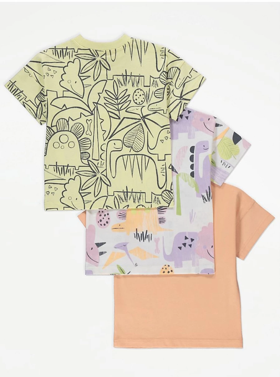 Boys Pastel Dinosaur Print Short Sleeve T-Shirt | George at Asda