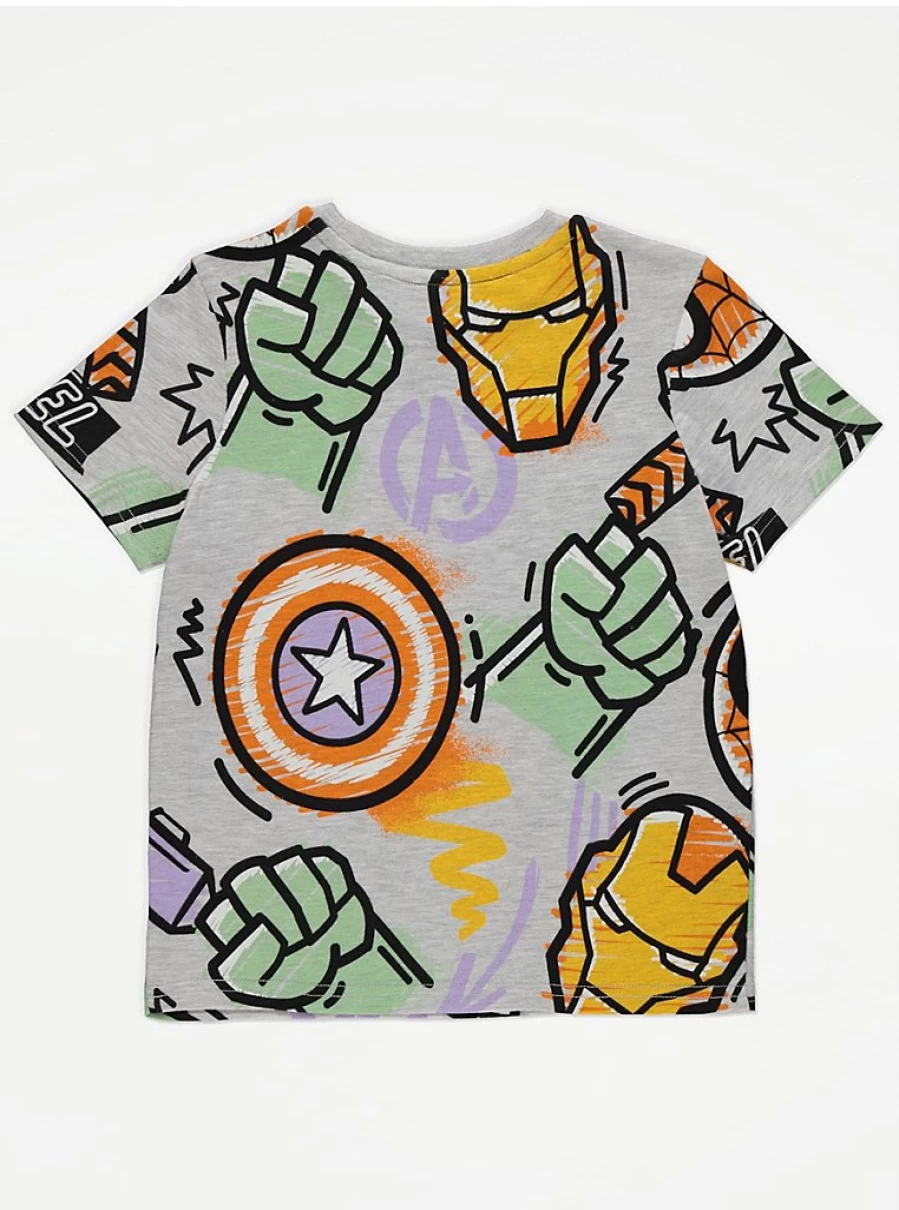 Marvel Superhero Grey Graphic T-Shirt for Boys | George at Asda | Kids Superhero Tee