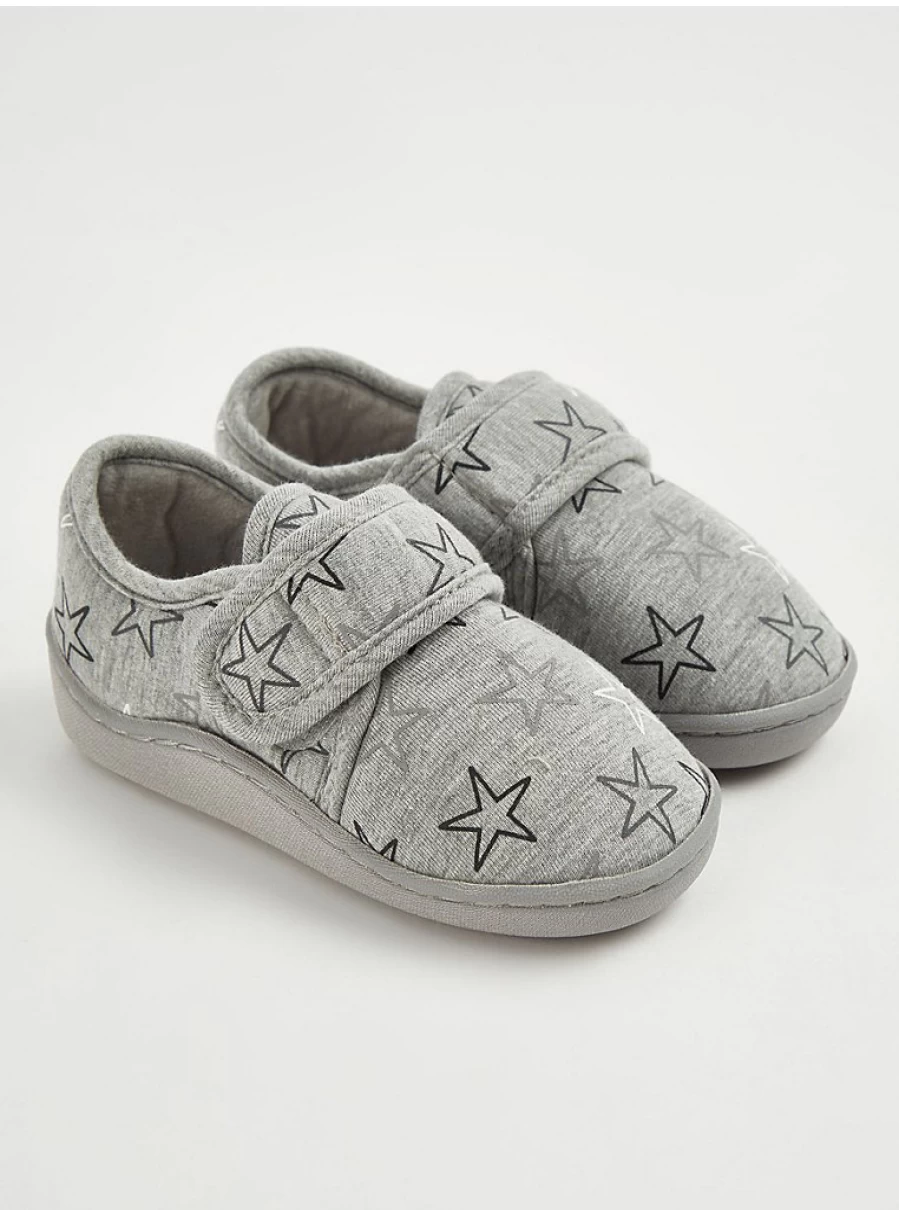 George at Asda Boys Grey Star Print Cupsole Slippers – Comfortable Kids House Shoes Review