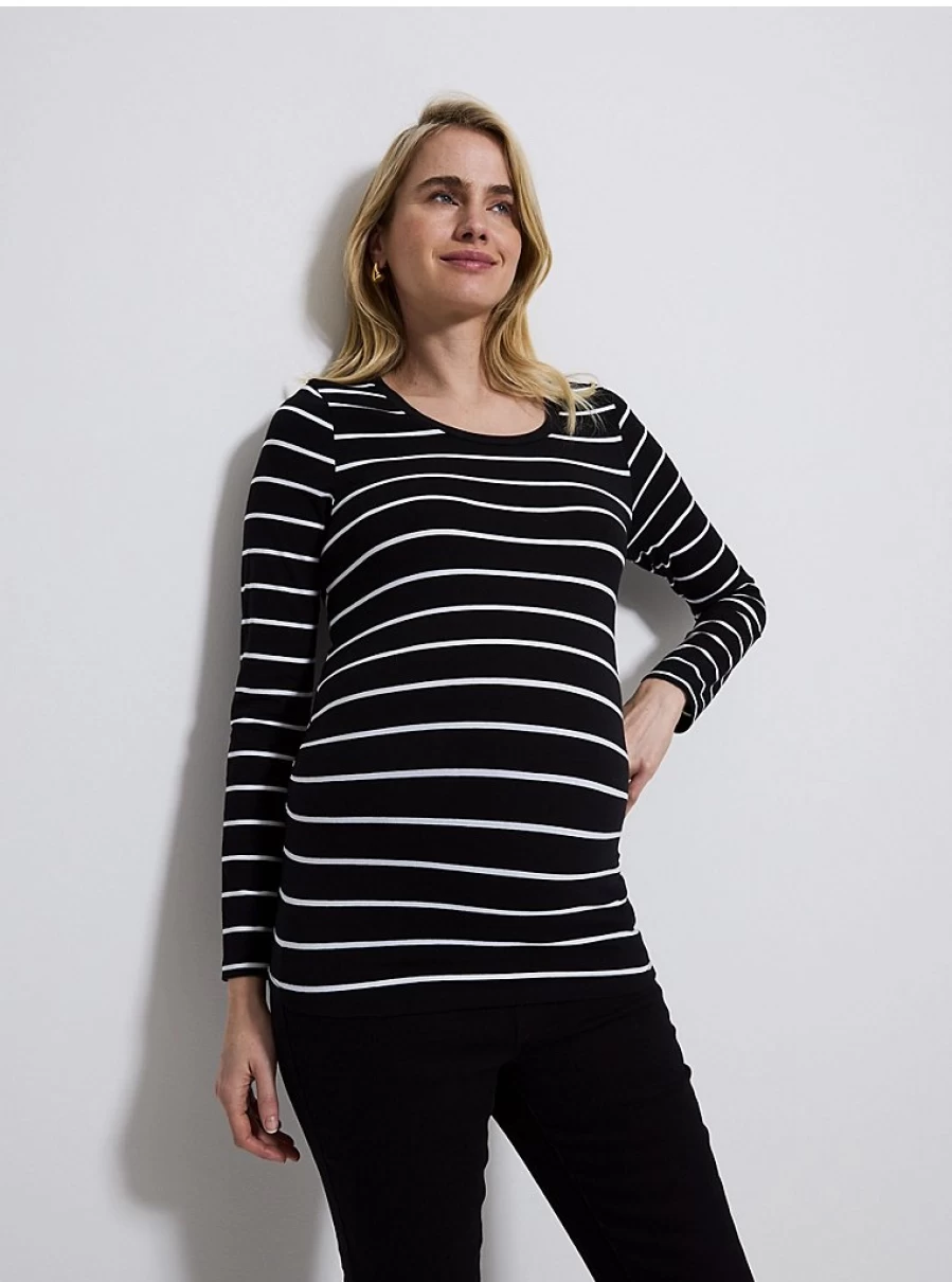 Baby Black Striped Long Sleeve Top | George at Asda | Soft & Comfortable Newborn Clothing