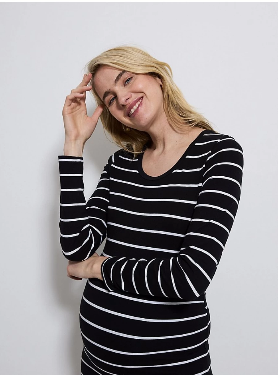 Baby Black Striped Long Sleeve Top | George at Asda | Soft & Comfortable Newborn Clothing