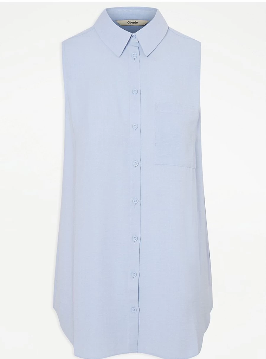 "George at Asda Women's Light Blue Longline Sleeveless Shirt – Reviews & Style Guide"