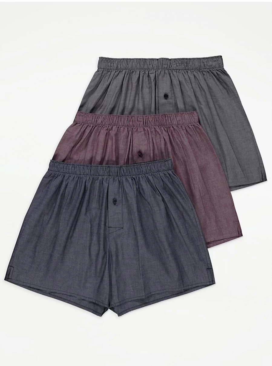 "George at Asda Men's Woven Boxer Briefs 3-Pack | Comfort & Style"