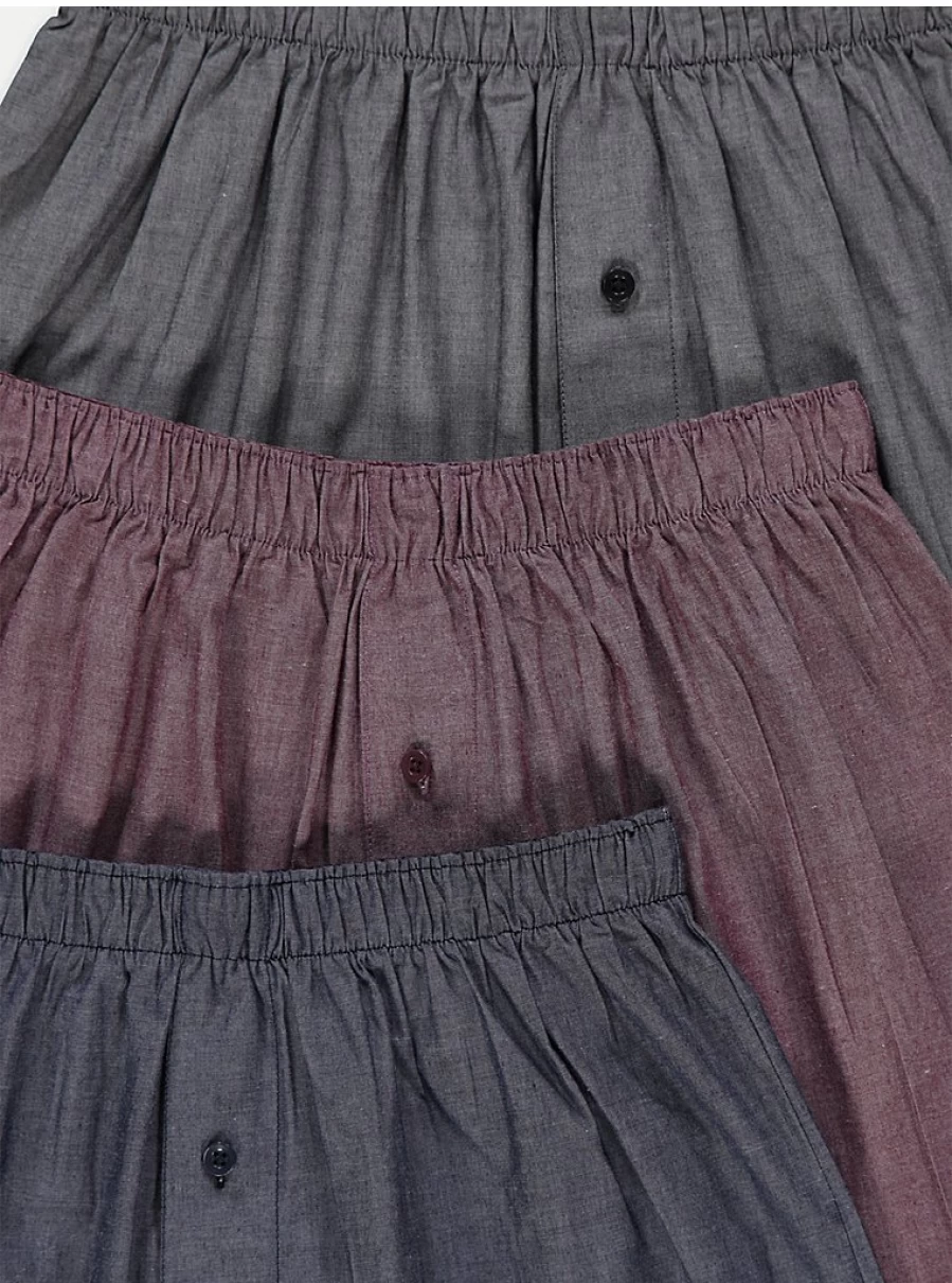 "George at Asda Men's Woven Boxer Briefs 3-Pack | Comfort & Style"