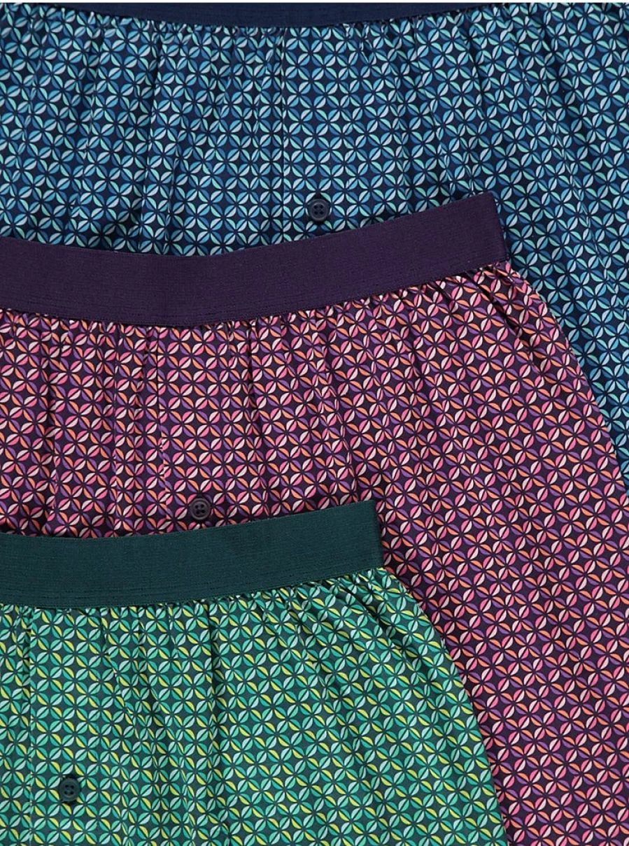 "George at Asda Men's Bright Geometric Print Boxer Shorts 3-Pack - Comfortable Loose Fit Underwear"