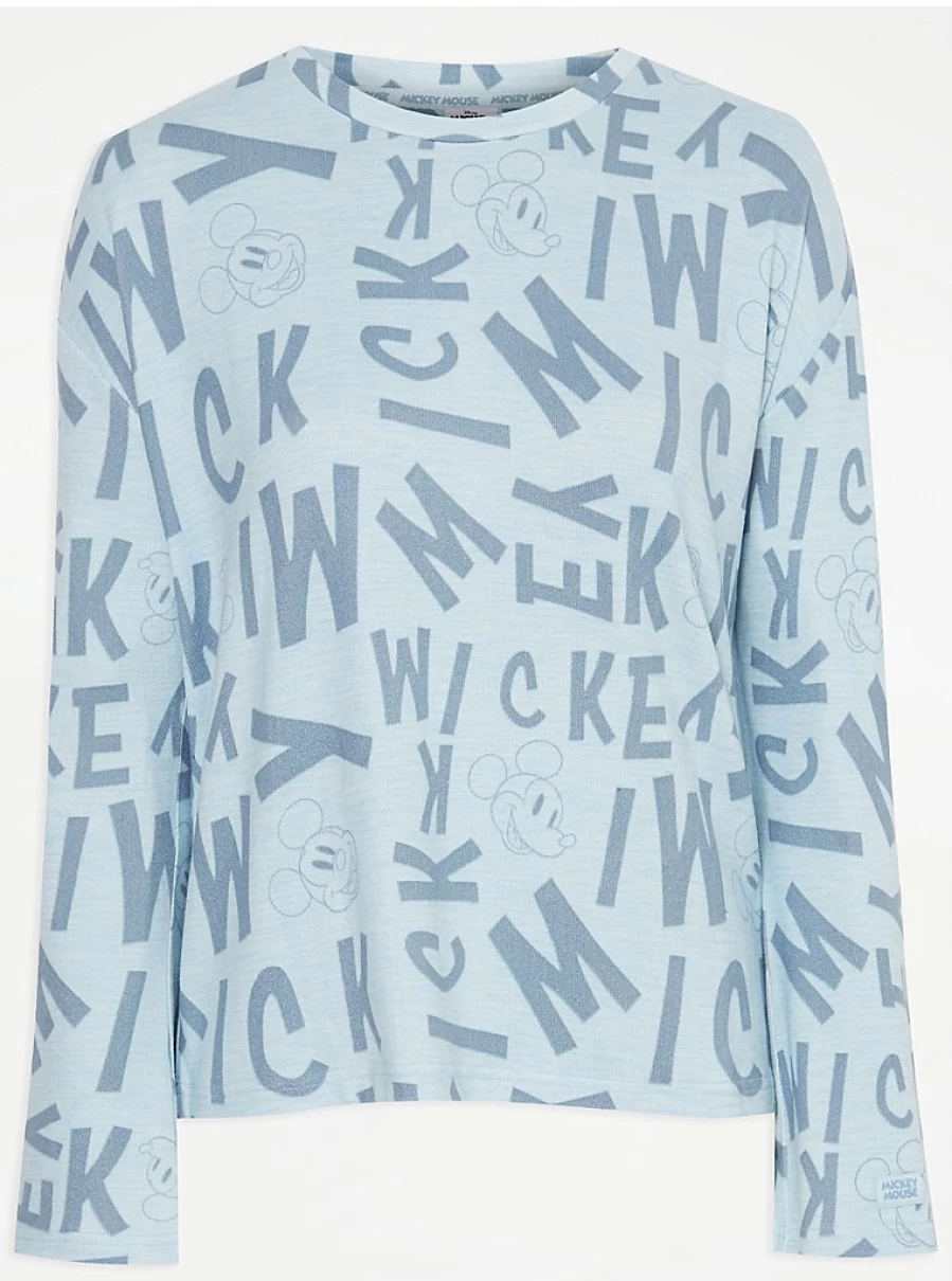 Disney Mickey Mouse Blue Brushed Flannel Pyjamas Set | George at Asda Sleepwear for Men & Women
