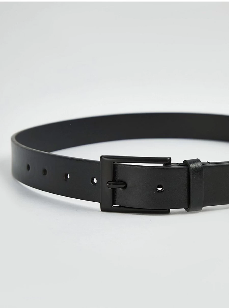 Men's Black Faux Leather Slim Belt - George at Asda Stylish & Durable
