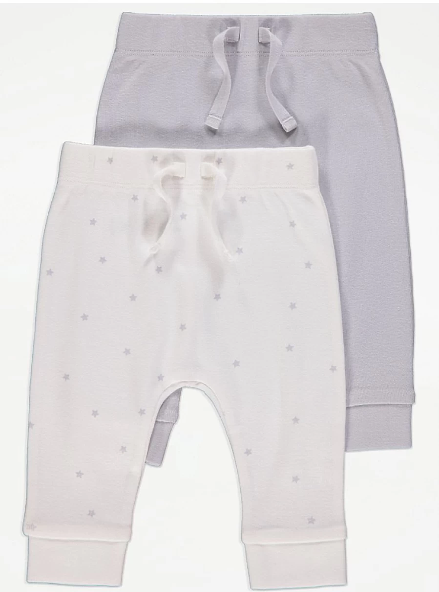 "George at Asda Baby Cuffed Leggings 2-Pack | Soft & Stretchy Infant Leggings"