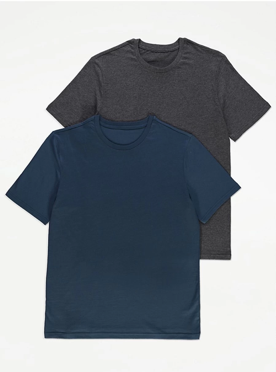 "George at Asda Men's 2 Pack Short Sleeve Pyjama Tops – Comfort & Style"