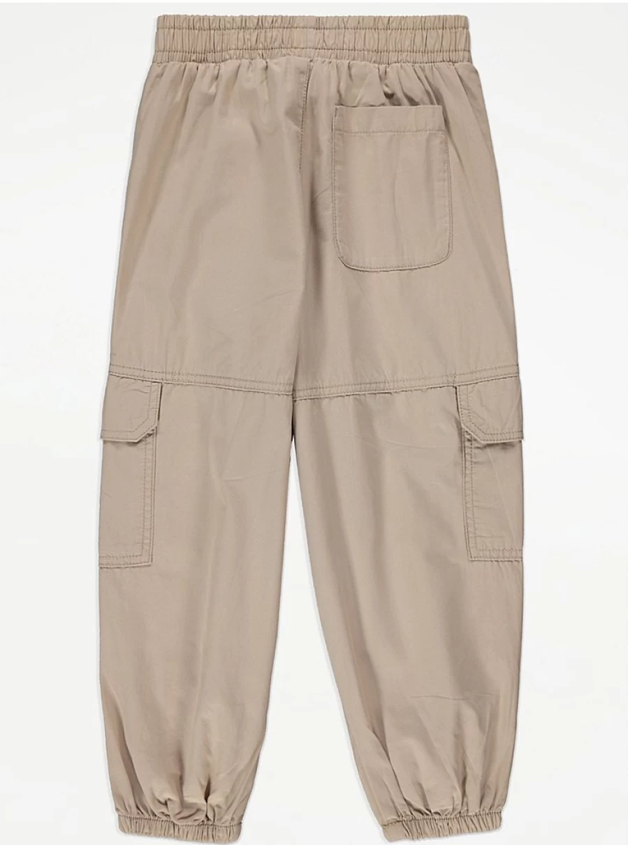 "George at Asda Kids' Stone Cargo Parachute Pants: Durable & Stylish Trousers for Children"