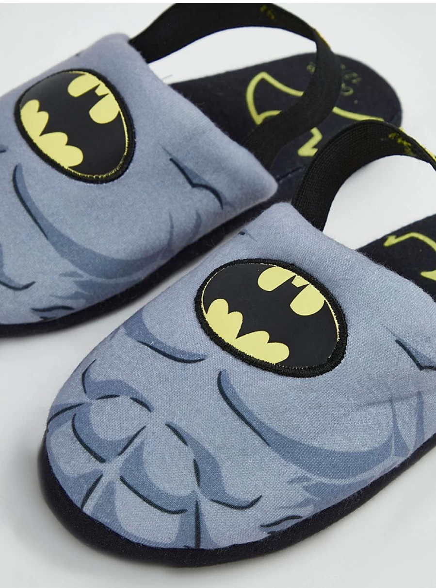 George at Asda Boys' Batman Grey Mule Slippers | DC Comics Kids House Shoes
